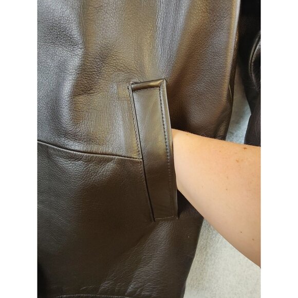 Vintage Eddie Bauer Women's Black Leather Jacket Size SP - Picture 5 of 8